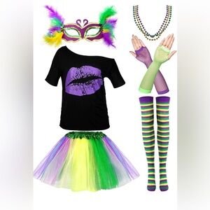 Colorful Mardi Gras Costume Set